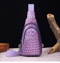 Tie-dyed Crocodile Muti Compartment Sling Bag