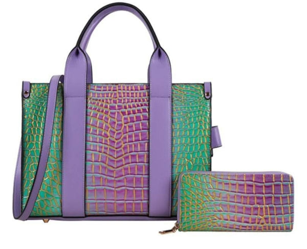 Tie-dyed Croc Satchel