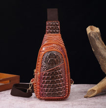 Tie-dyed Crocodile Muti Compartment Sling Bag