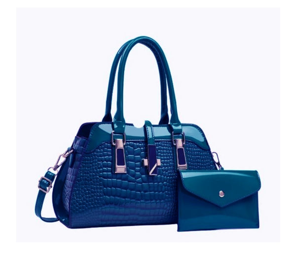 2 in 1 Crocodile & Patent Satchel Wallet