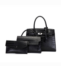 3-IN-1 Crocodile Pattern Satchel, Cross-body Set & Clutch