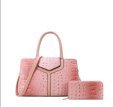 Crocodile Boston Satchel Wallet Set