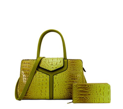 Crocodile Boston Satchel Wallet Set